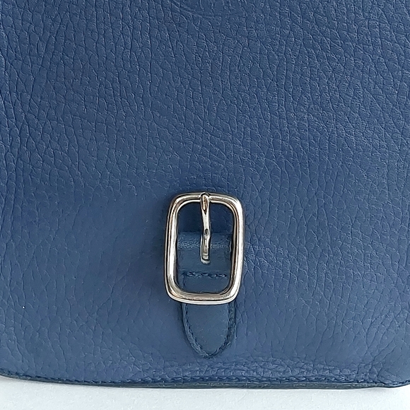 🦫🇨🇦Roots Vintage Rectangular Royal Blue Raw Leather Crossbody - Picture 7 of 12